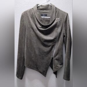 Olive green suede jacket